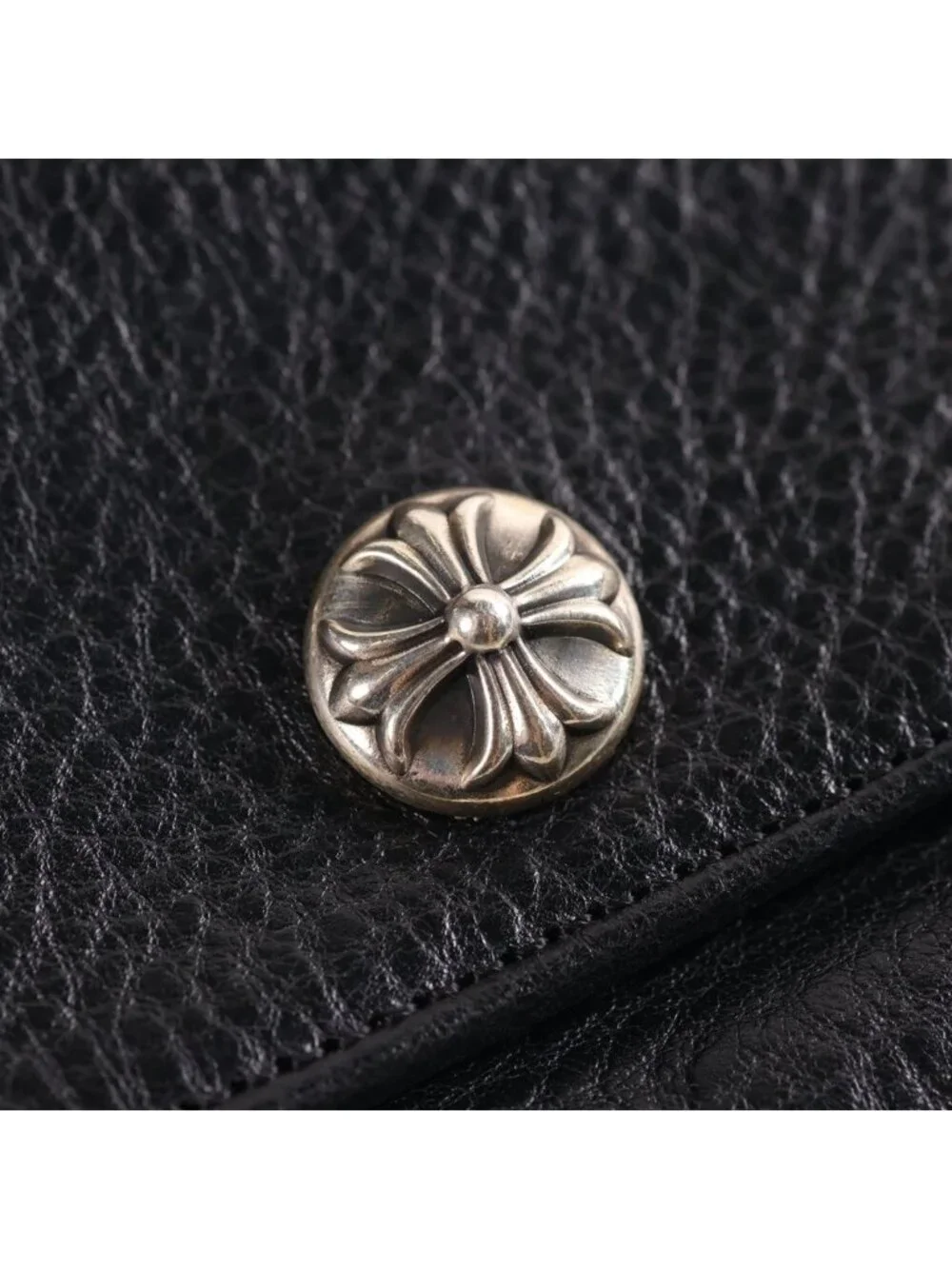 Chrome Hearts Judy Cross Ball Button Leather Wallet Black